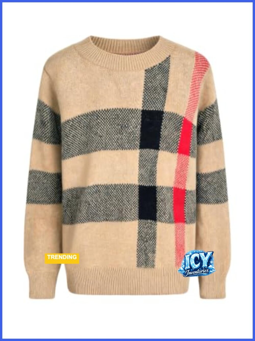 SHENHE Plaid Sweater Long Sleeve Warm Fall Vintage Elegant Pullover